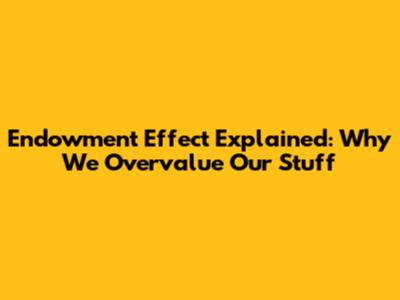 Endowment Effect Explained: Why We Overvalue Our Stuff