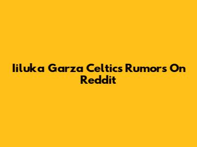 Iiluka Garza Celtics Rumors On Reddit