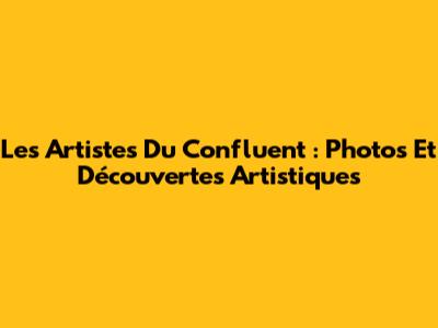 Les Artistes Du Confluent : Photos Et Découvertes Artistiques