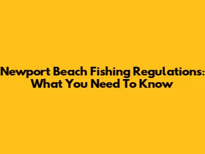 Newport Beach Fishing Regulations: What You Need To Know