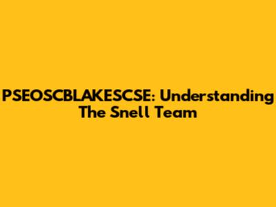 PSEOSCBLAKESCSE: Understanding The Snell Team