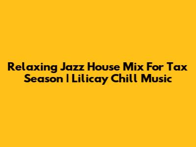 Relaxing Jazz House Mix For Tax Season | Lilicay Chill Music
